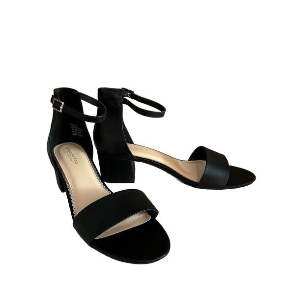 London Fog Women's Nikki Black Ankle Strap Sandals 9 1/2 M - Picture 1 of 9